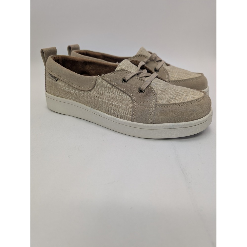 Bearpaw Wilde Women Taupe Suede Canvas Slip On Sneakers 2447W-WILDE Size 10